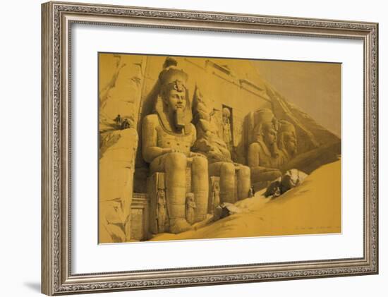 The Great Temple of Aboo Simble-David Roberts-Framed Art Print