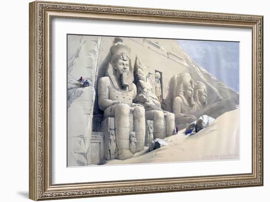 The Great Temple of Abu Simbel, Nubia, C19th Century-David Roberts-Framed Giclee Print