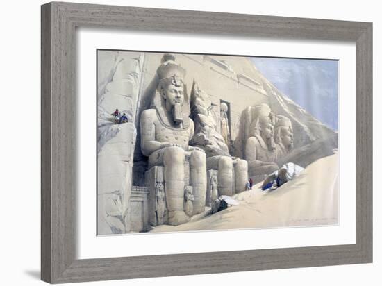 The Great Temple of Abu Simbel, Nubia, C19th Century-David Roberts-Framed Giclee Print