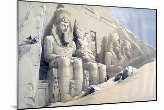 The Great Temple of Abu Simbel, Nubia, C19th Century-David Roberts-Mounted Giclee Print