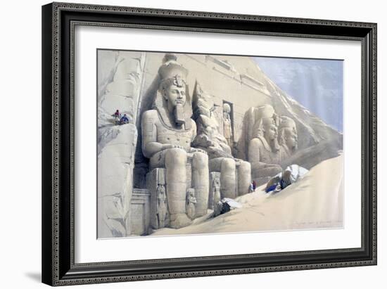 The Great Temple of Abu Simbel, Nubia, C19th Century-David Roberts-Framed Giclee Print