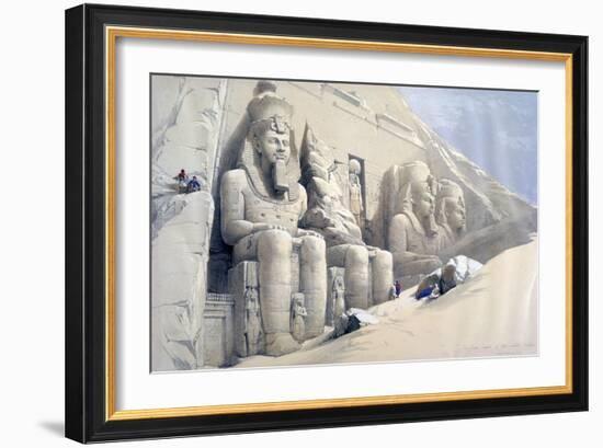 The Great Temple of Abu Simbel, Nubia, C19th Century-David Roberts-Framed Giclee Print