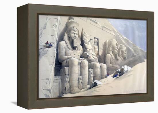 The Great Temple of Abu Simbel, Nubia, C19th Century-David Roberts-Framed Premier Image Canvas