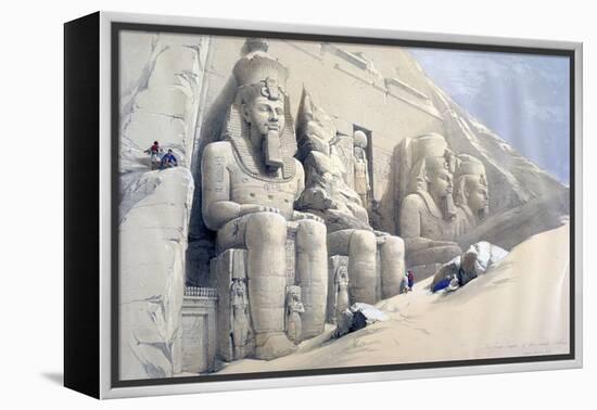 The Great Temple of Abu Simbel, Nubia, C19th Century-David Roberts-Framed Premier Image Canvas