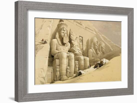 'The Great Temple of Abu Simbel, Nubia', Egypt, c1845-David Roberts-Framed Giclee Print