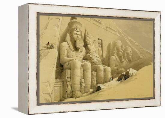 The Great Temple of Abu Simbel, Nubia, from "Egypt and Nubia," Vol.1-David Roberts-Framed Premier Image Canvas