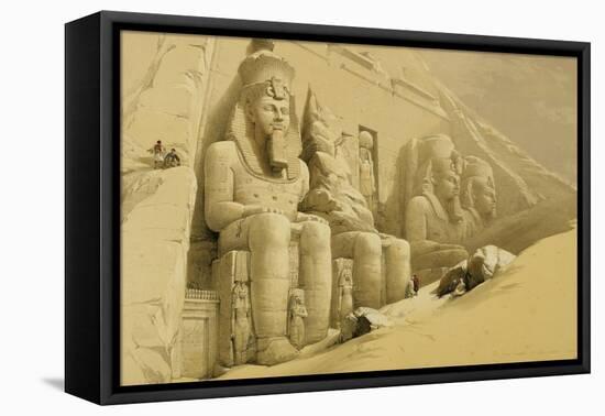 The Great Temple of Abu Simbel, Nubia, from "Egypt and Nubia," Vol.1-David Roberts-Framed Premier Image Canvas