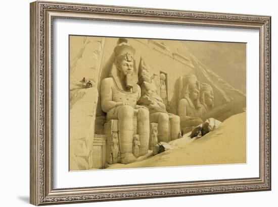 The Great Temple of Abu Simbel, Nubia, from "Egypt and Nubia," Vol.1-David Roberts-Framed Giclee Print