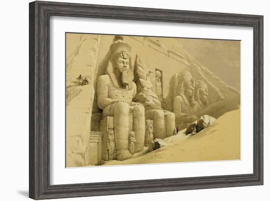 The Great Temple of Abu Simbel, Nubia, from "Egypt and Nubia," Vol.1-David Roberts-Framed Giclee Print