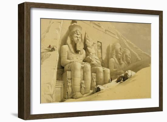 The Great Temple of Abu Simbel, Nubia, from "Egypt and Nubia," Vol.1-David Roberts-Framed Giclee Print