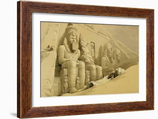 The Great Temple of Abu Simbel, Nubia, from "Egypt and Nubia," Vol.1-David Roberts-Framed Giclee Print