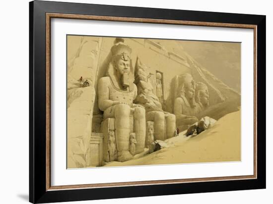 The Great Temple of Abu Simbel, Nubia, from "Egypt and Nubia," Vol.1-David Roberts-Framed Giclee Print