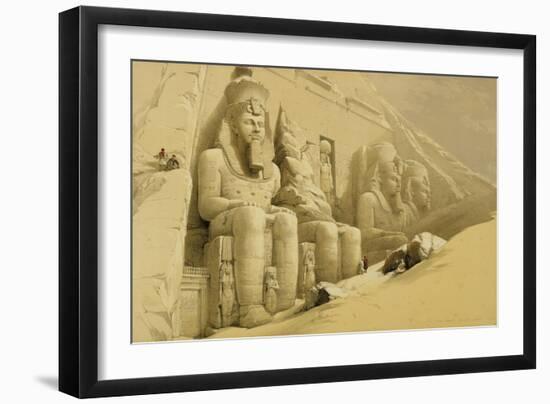 The Great Temple of Abu Simbel, Nubia, from "Egypt and Nubia," Vol.1-David Roberts-Framed Giclee Print