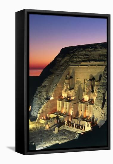 The Great Temple of Ramses II at Dusk, Abu Simbel-null-Framed Premier Image Canvas