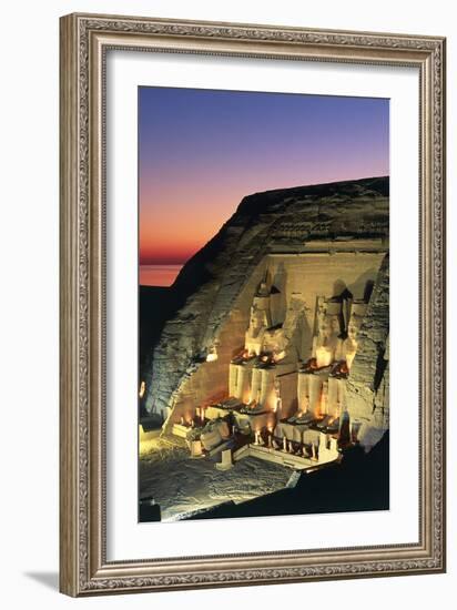 The Great Temple of Ramses II at Dusk, Abu Simbel-null-Framed Photographic Print