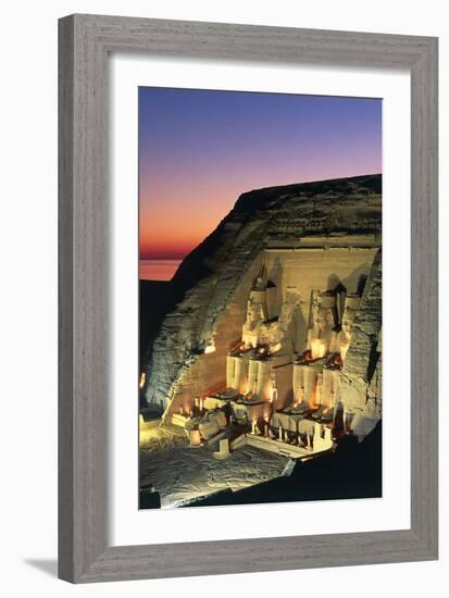 The Great Temple of Ramses II at Dusk, Abu Simbel-null-Framed Photographic Print