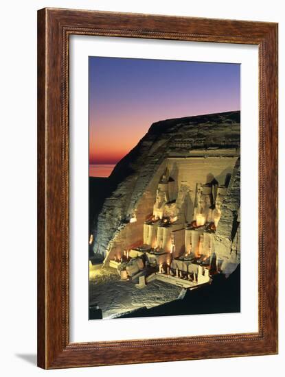 The Great Temple of Ramses II at Dusk, Abu Simbel-null-Framed Photographic Print