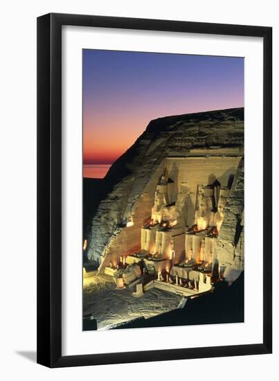 The Great Temple of Ramses II at Dusk, Abu Simbel-null-Framed Photographic Print