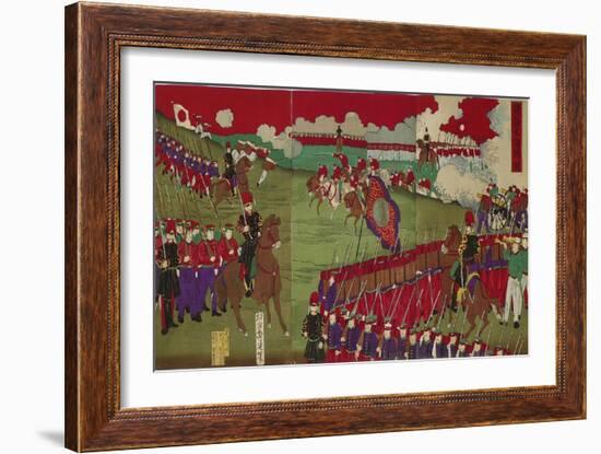 The Great Training Maneuvers by Various Army Corps (Shotai Dai Choren No Z)-Toyohara Chikanobu-Framed Giclee Print