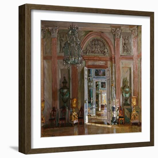 The Great Vestibule in the Kuskovo Palace, 1917-Stanislav Yulianovich Zhukovsky-Framed Giclee Print