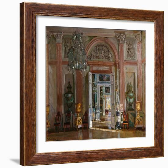 The Great Vestibule in the Kuskovo Palace, 1917-Stanislav Yulianovich Zhukovsky-Framed Giclee Print