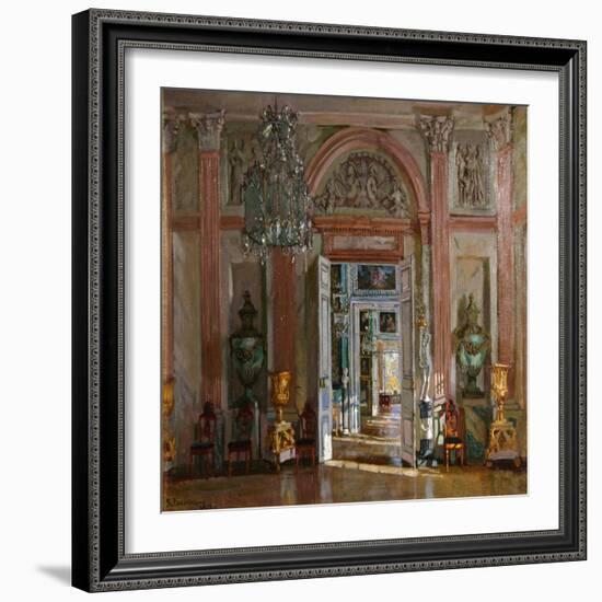 The Great Vestibule in the Kuskovo Palace, 1917-Stanislav Yulianovich Zhukovsky-Framed Giclee Print