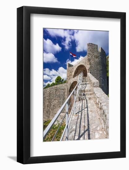 The Great Wall above the city center, Ston, Dalmatian Coast, Croatia-Russ Bishop-Framed Photographic Print