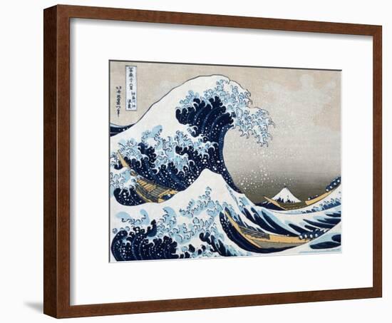 The Great Wave at Kanagawa (from 36 views of Mount Fuji), c.1829-Katsushika Hokusai-Framed Art Print