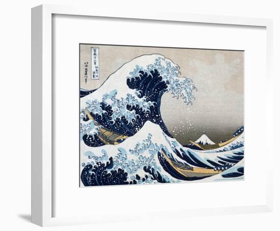 The Great Wave at Kanagawa (from 36 views of Mount Fuji), c.1829-Katsushika Hokusai-Framed Art Print