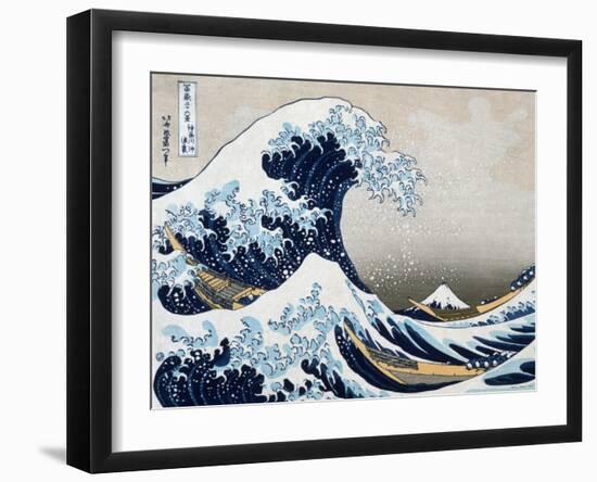 The Great Wave at Kanagawa (from 36 views of Mount Fuji), c.1829-Katsushika Hokusai-Framed Art Print