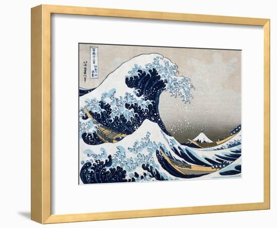 The Great Wave at Kanagawa (from 36 views of Mount Fuji), c.1829-Katsushika Hokusai-Framed Art Print