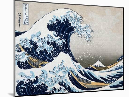 The Great Wave at Kanagawa (from 36 views of Mount Fuji), c.1829-Katsushika Hokusai-Mounted Art Print