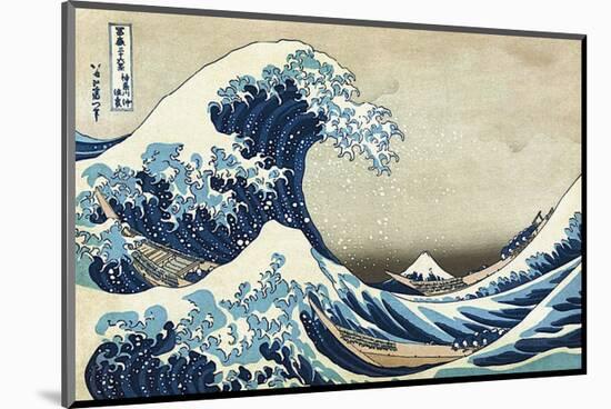 The Great Wave at Kanagawa-Katsushika Hokusai-Mounted Art Print