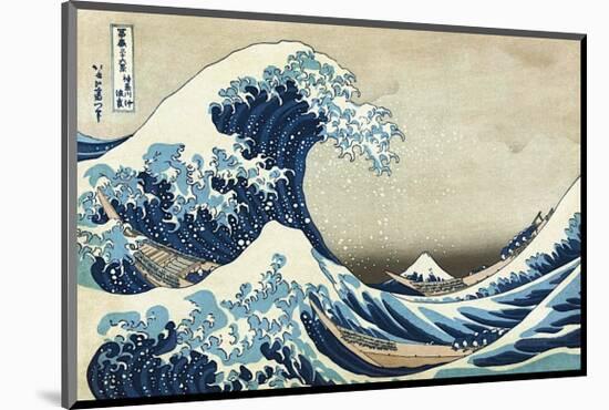 The Great Wave at Kanagawa-Katsushika Hokusai-Mounted Giclee Print