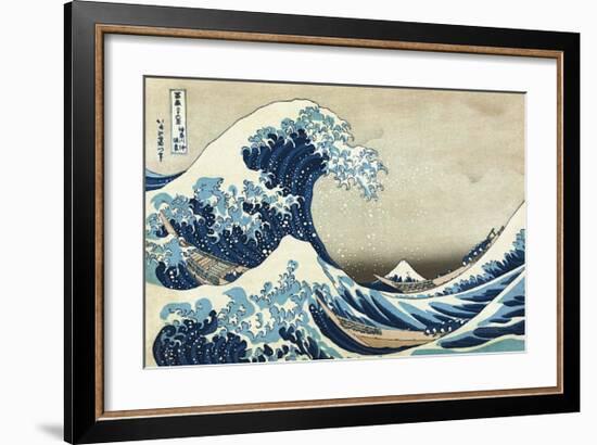 The Great Wave at Kanagawa-Katsushika Hokusai-Framed Giclee Print