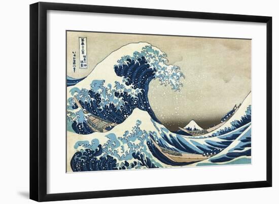 The Great Wave at Kanagawa-Katsushika Hokusai-Framed Giclee Print