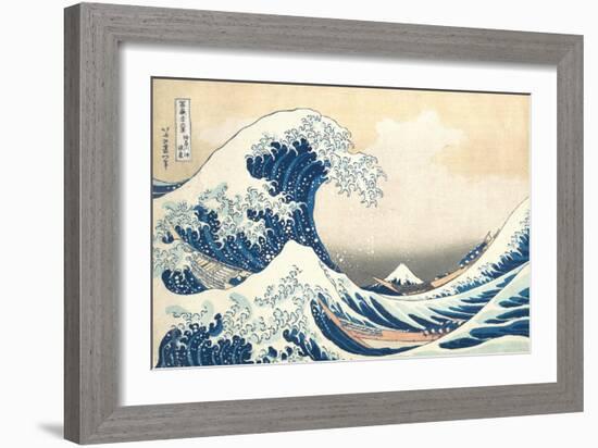 The Great Wave off Kanagawa, c.1830-Katsushika Hokusai-Framed Giclee Print