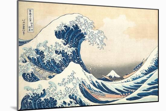 The Great Wave off Kanagawa, c.1830-Katsushika Hokusai-Mounted Giclee Print