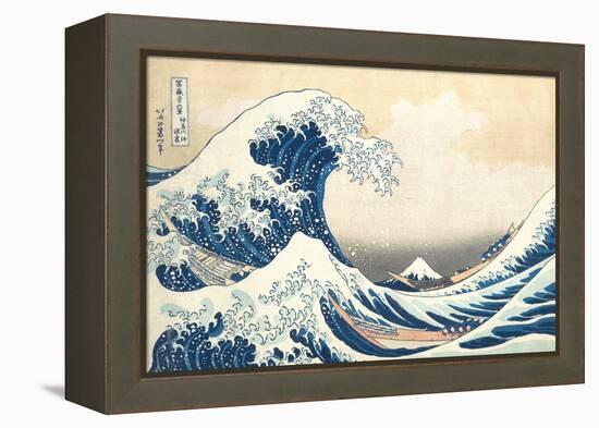 The Great Wave off Kanagawa, c.1830-Katsushika Hokusai-Framed Premier Image Canvas