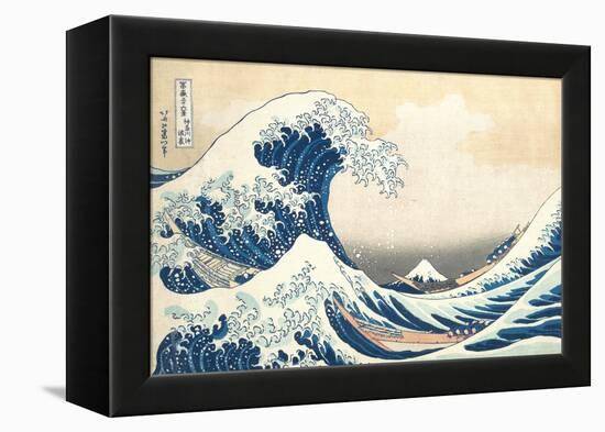 The Great Wave off Kanagawa, c.1830-Katsushika Hokusai-Framed Premier Image Canvas