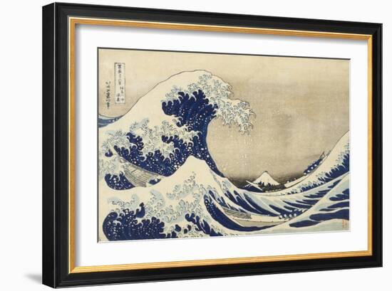 The Great Wave off Kanagawa, c.1830-Katsushika Hokusai-Framed Giclee Print