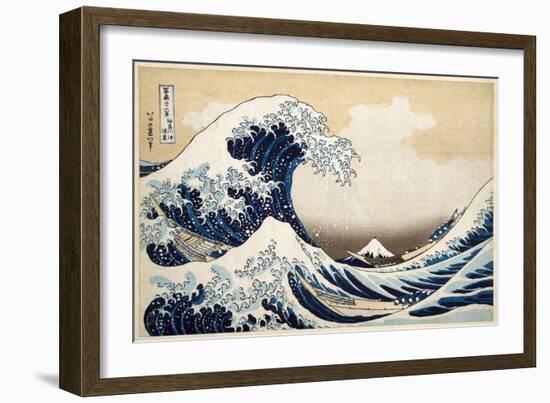 The Great Wave off Kanagawa from from the Series '36 Views of Mt. Fuji'; 1831 (Hand-Coloured Woodbl-Katsushika Hokusai-Framed Giclee Print