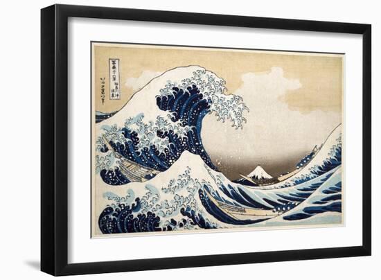 The Great Wave off Kanagawa from from the Series '36 Views of Mt. Fuji'; 1831 (Hand-Coloured Woodbl-Katsushika Hokusai-Framed Giclee Print