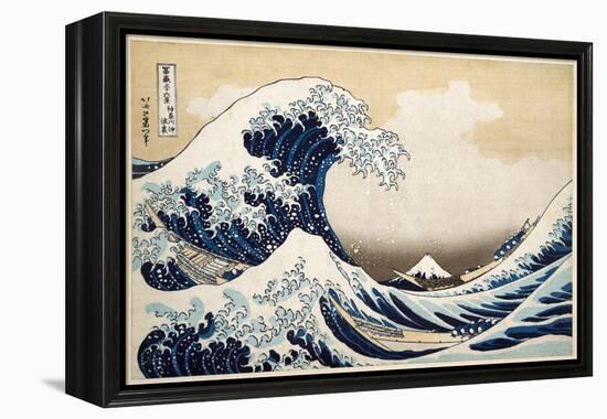 The Great Wave off Kanagawa from from the Series '36 Views of Mt. Fuji'; 1831 (Hand-Coloured Woodbl-Katsushika Hokusai-Framed Premier Image Canvas