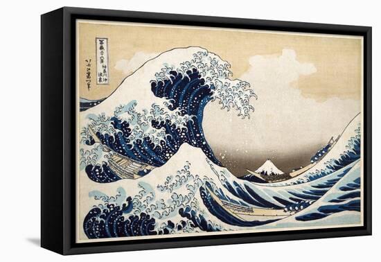 The Great Wave off Kanagawa from from the Series '36 Views of Mt. Fuji'; 1831 (Hand-Coloured Woodbl-Katsushika Hokusai-Framed Premier Image Canvas