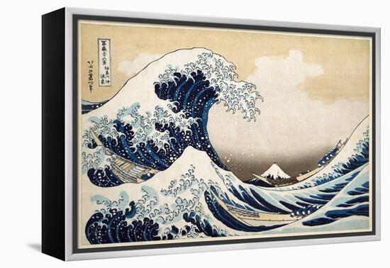 The Great Wave off Kanagawa from from the Series '36 Views of Mt. Fuji'; 1831 (Hand-Coloured Woodbl-Katsushika Hokusai-Framed Premier Image Canvas