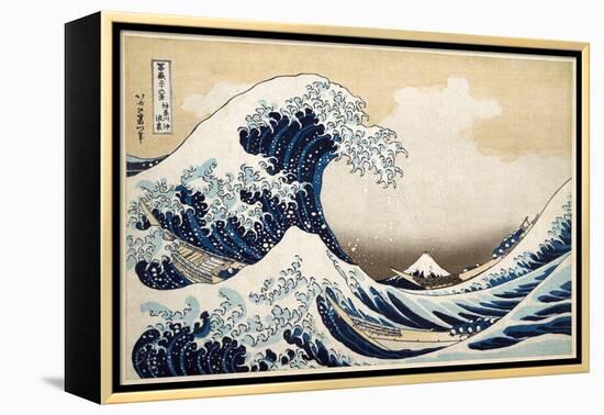 The Great Wave off Kanagawa from from the Series '36 Views of Mt. Fuji'; 1831 (Hand-Coloured Woodbl-Katsushika Hokusai-Framed Premier Image Canvas