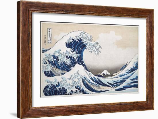 The Great Wave off Kanagawa from from the Series '36 Views of Mt. Fuji'; 1831 (Hand-Coloured Woodbl-Katsushika Hokusai-Framed Premium Giclee Print