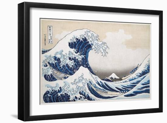 The Great Wave off Kanagawa from from the Series '36 Views of Mt. Fuji'; 1831 (Hand-Coloured Woodbl-Katsushika Hokusai-Framed Premium Giclee Print