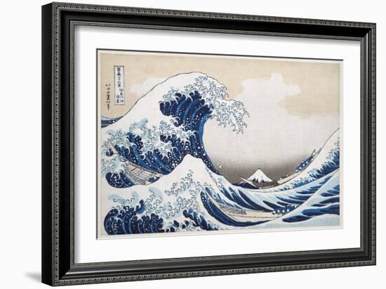 The Great Wave off Kanagawa from from the Series '36 Views of Mt. Fuji'; 1831 (Hand-Coloured Woodbl-Katsushika Hokusai-Framed Premium Giclee Print